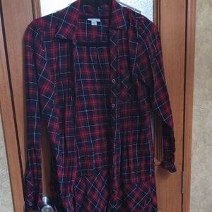 10 Items/$10 Red and Black Plaid Long Sleeve Shirt